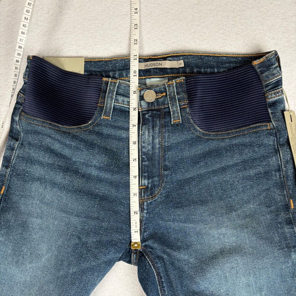 NWT HUDSON Nico Straight Ankle Maternity Jeans Women's 28 Blue Normcore Minimal - Picture 7 of 10